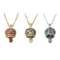 Кубический циркон микро проложить латуни ожерелье, Латунь, плакирован золотом, инкрустированное микро кубического циркония & Женский, Много цветов для выбора, 17mm, длина:Приблизительно 18.5 дюймовый, продается PC