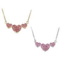 Cubic Zircon Micro Pave Brass Necklace, Heart, plated, micro pave cubic zirconia & for woman, more colors for choice, Length:Approx 19.5 Inch, Sold By PC
