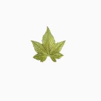 Zinc Alloy Brocher, Maple Leaf, ovntørrende lak, for kvinde, grøn, 40x42mm, Solgt af PC