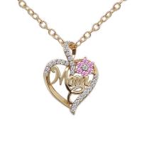 Cubic Zircon Micro Pave Brass Necklace with Titanium Steel with 1.97inch extender chain Heart high quality plated Mother Day Jewelry & micro pave cubic zirconia & for woman nickel lead & cadmium free Length Approx 17.72 Inch Sold By PC