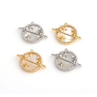 Rhinestone Brass Pendants, with Shell, real gold plated, with rhinestone, more colors for choice, 22x22x2mm, Sold By PC
