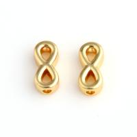 Perles bijoux en laiton, Numéro 8, Plaqué d'or, DIY, doré, 10x10x20mm, Vendu par PC