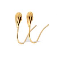 Brass Hook Earwire, real gold plated, golden, 20x13x4mm, Sold By PC