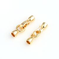 Brass Interlocking Clasp, real gold plated, golden, 18x14x15mm, Sold By PC