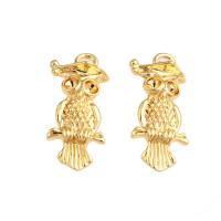 Brass Jewelry Pendants Owl real gold plated golden Sold By PC
