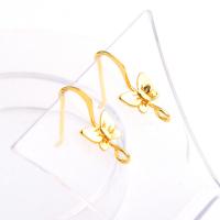 Brass Hook Earwire Butterfly real gold plated golden Sold By PC
