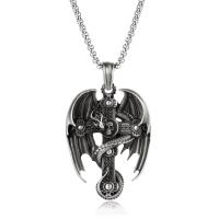stannum Свитер ожерелье, с титан, Мужский, серебряный, 60x40mm, длина:Приблизительно 60 см, продается PC