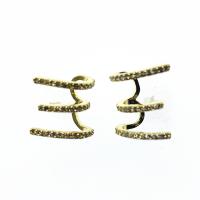 Brass Stud Earring, brass post pin, plated, micro pave cubic zirconia & for woman, more colors for choice, 5-40mm, Sold By Pair