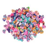Perles en argile polymère, argile de polymère, coeur, vernis au four, DIY, couleurs mélangées, 11x10x5mm, 100PC/sac, Vendu par sac