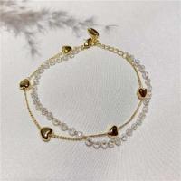 Bracelet en alliage de zinc, avec cristal, Placage, pour femme, couleurs mélangées, Longueur:Environ 21 cm, Vendu par PC