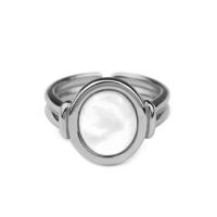 Tibetan Style Finger Ring, with Shell, Adjustable & for woman, more colors for choice, 17mm, Sold By PC