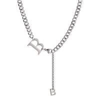 Zinklegierung Schmuck Halskette, plattiert, für Frau, Silberfarbe, Länge ca. 45 cm, verkauft von PC