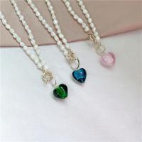 Natural Freshwater Pearl Necklace with Crystal & Zinc Alloy for woman Length Approx 45 cm Sold By PC