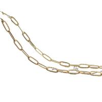Cadena de collar de cobre amarillo, metal, dorado, 4.50x11.50mm, Vendido por m