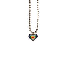 Zinklegierung Schmuck Halskette, plattiert, für Frau & Emaille, gemischte Farben, Länge:ca. 45 cm, verkauft von PC