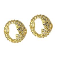 Perles cubes en laiton zircon Micro Pave, Placage de couleur d'or, bijoux de mode & DIY & pavé de micro zircon, doré, 10x10x6mm, Trou:Environ 2mm, 10PC/lot, Vendu par lot