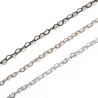 Nehrđajućeg čelika Bar lanac, 303 nehrđajućeg čelika, Galvanska oplata, možete DIY & Srce lanac, više boja za izbor, Približno 1m/Torba, Prodano By Torba