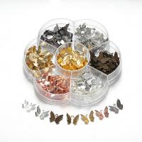 Fashion Iron Pendants with Plastic Box Butterfly plated DIY mixed colors nickel lead & cadmium free Approx Sold By Box