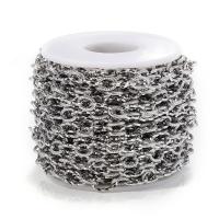 Stainless Steel Oval Chain, 303 Stainless Steel, with plastic spool, DIY, original color, Approx 1m/Spool, Sold By Spool