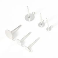 Eisen Ohrring Stecker, DIY & verschiedene Größen vorhanden, Silberfarbe, frei von Nickel, Blei & Kadmium, ca. 10PCs/Tasche, verkauft von Tasche