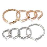 Stainless Steel Hoop Earring, 303 Stainless Steel, Donut, Galvanic plating, different size for choice & for woman, more colors for choice, Approx 5Pairs/Bag, Sold By Bag
