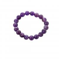 Quartz Bracelets Amethyst Round Unisex & anti-fatigue purple 10mm Length Approx 7.48 Inch Sold By PC
