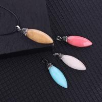 Gemstone Pendants Jewelry Natural Stone with Rhinestone Clay Pave for woman & faceted Sold By PC