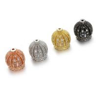 Perles cubes en laiton zircon Micro Pave, couronne, Placage, DIY & pavé de micro zircon, plus de couleurs à choisir, protéger l'environnement, sans nickel, plomb et cadmium, 13.80x13.30mm, Vendu par PC