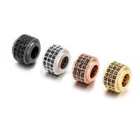 Perles cubes en laiton zircon Micro Pave, Rond, Placage, DIY & pavé de micro zircon, plus de couleurs à choisir, protéger l'environnement, sans nickel, plomb et cadmium, 6x6mm, Vendu par PC
