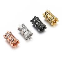Perles cubes en laiton zircon Micro Pave, pilier, Placage, DIY & pavé de micro zircon, plus de couleurs à choisir, protéger l'environnement, sans nickel, plomb et cadmium, 17x10mm, Vendu par PC