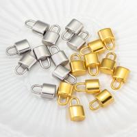 Stainless Steel Pendants, 304 Stainless Steel, Lock, Vacuum Ion Plating, fashion jewelry & polished & DIY & Unisex, more colors for choice, 13x8x5mm, 5PCs/Bag, Sold By Bag