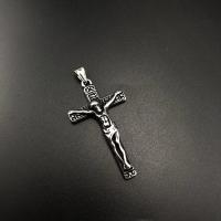 Stainless Steel Cross Pendants 304 Stainless Steel polished fashion jewelry & DIY & Unisex & blacken original color Sold By PC