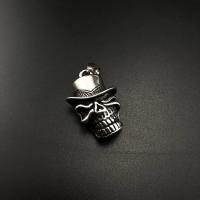 Acciaio inossidabile Skull Ciondoli, 304 acciaio inox, Teschio, lucido, gioielli di moda & DIY & unisex & Annerire, colore originale, 34.20x23x15.20mm, Venduto da PC
