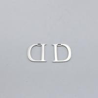 Bijoux pendentifs en acier inoxydable , Acier inoxydable 304, Lettre D, machine poli, bijoux de mode & DIY & unisexe, couleur originale, 25x24x1.40mm, Vendu par PC
