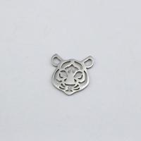 Stainless Steel Animal Pendants 304 Stainless Steel Tiger machine polished fashion jewelry & DIY & Unisex original color Sold By PC