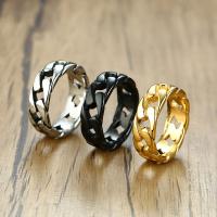 Titanium Steel Finger Ring, Vacuum Ion Plating, fashion jewelry & different size for choice & for man, more colors for choice, 7x2mm, Sold By PC