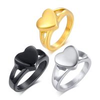 Titanium Steel Finger Ring Heart Vacuum Ion Plating fashion jewelry & for woman 11.5mm 1.5mm Sold By PC