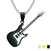 Edelstahl Schmuck Halskette, 304 Edelstahl, Gitarre, Modeschmuck & für den Menschen, keine, 53mm, Länge:ca. 23.62 ZollInch, verkauft von PC