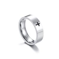 Stainless Steel Finger Ring 304 Stainless Steel fashion jewelry & with cross pattern & for man original color Sold By PC