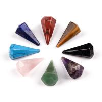 Gemstone Pendants Jewelry, Natural Stone, Conical, polished, DIY & different materials for choice, more colors for choice, 35x15mm, Sold By PC