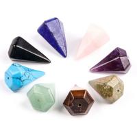 Gemstone Pendants Jewelry, Natural Stone, Conical, polished, DIY & different materials for choice, more colors for choice, 25x15mm, Sold By PC
