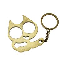 Zinc Alloy Key Clasp with iron chain Cat Tole Paintng & Unisex & hollow Sold By PC