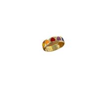 Cink Alloy Finger Ring, pozlaćen, Podesiva & za žene & emajl, više boja za izbor, 17mm, Prodano By PC