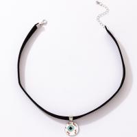 Zinc Alloy Necklace with Cloth Unisex & enamel mixed colors Length 40 cm Sold By PC