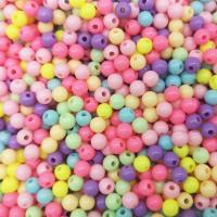 Perles acrylique de couleur unie, Rond, DIY, plus de couleurs à choisir, 6mm, 100PC/sac, Vendu par sac