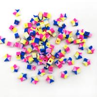 Polymer Ton Perlen , Stern, DIY, gemischte Farben, 10mm, 100PCs/Tasche, verkauft von Tasche