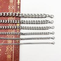 Stainless Steel Chain halskæde, 304 rustfrit stål, forgyldt, Unisex, sølv, Solgt af PC