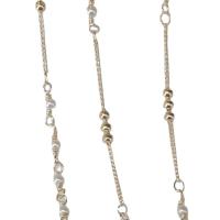 Messing dekorative Kette, mit Kunststoff Perlen, plattiert, keine, 3mm, verkauft von m