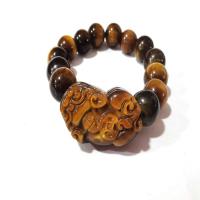 Natural Tiger Eye Bracelets, Unisex, mixed colors, Length:Approx 19 cm, Sold By PC
