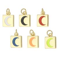 Brass Jewelry Pendants Square gold color plated fashion jewelry & DIY & enamel Approx 3mm Sold By Lot